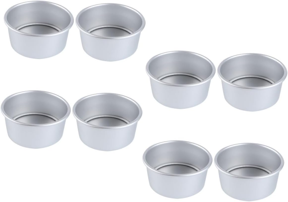 8pcs Fat Anodized Aluminum Cake Pans with Detachable Bottoms Nonstick Round Baking Molds for Even Heat and Easy Release Practical Kitchen Bakeware for Chiffon Cakes