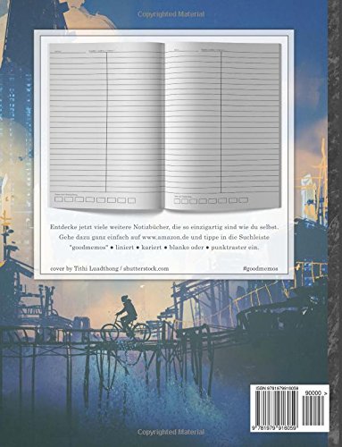 VOKABELHEFT DIN A4 • 50+ Seiten, Softcover, Register, Zweispaltig, Erfolgs-Tacker, Futuristic • Original #GoodMemos Schulheft • Fremdsprachen leicht lernen, Lineatur 53