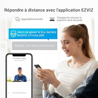 EZVIZ EP7 Interphone Vidéo 2K sans Fil avec Panneau Solaire, Ecran Tactile Couleur 7", Sonnette Vidéo sans Fil, Alimentation Solaire, Audio Bidirectionnel, WiFi 2,4/5 GHz, Détection de Humain