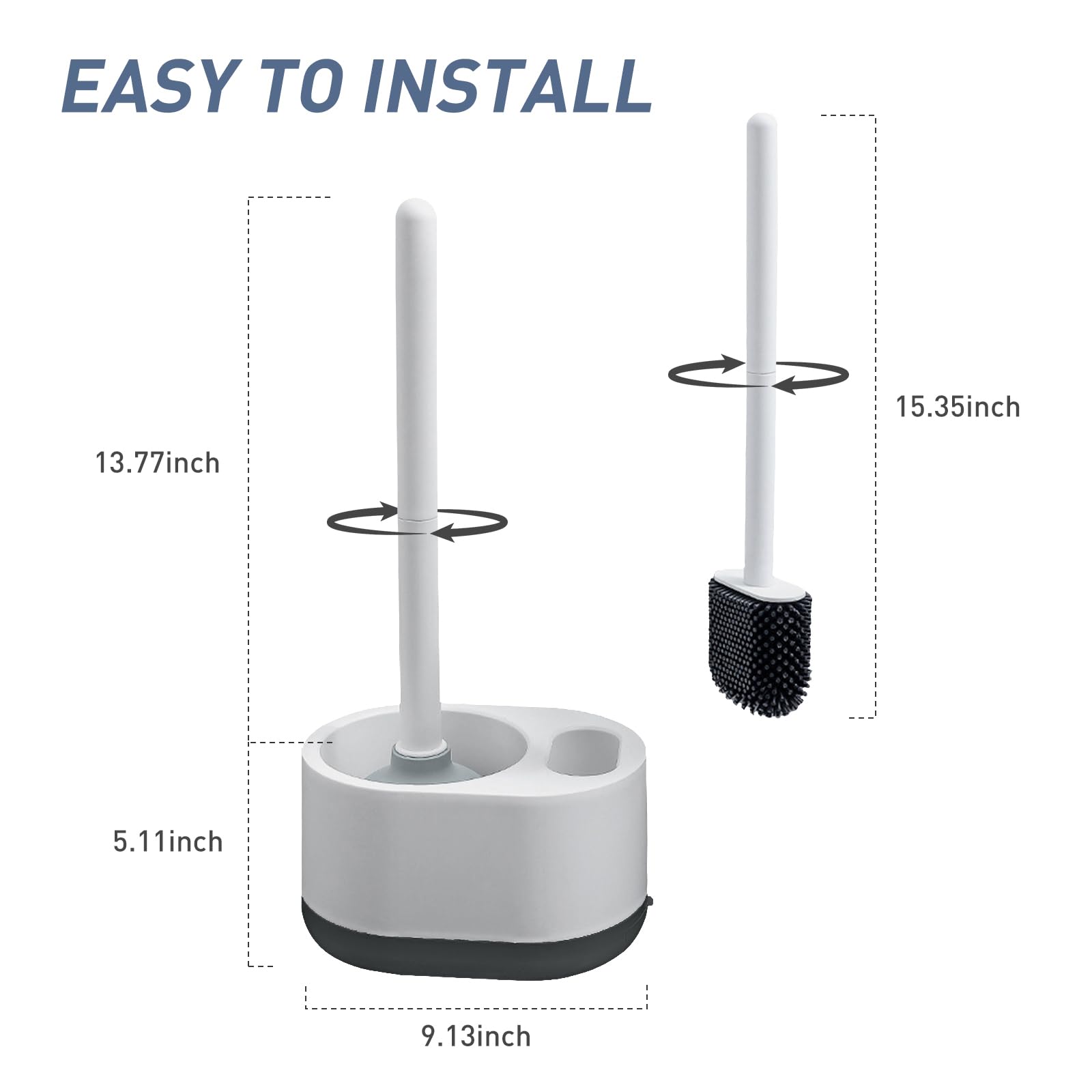 Set di scopino per WC in silicone, set 2 in 1 con scopino per WC e supporto a stantuffo, set di scopino per WC a stantuffo, scopino per WC, set di scopino per WC e set di sturalavandini
