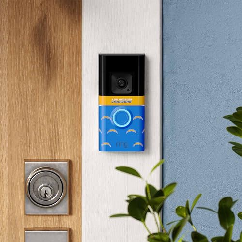 Image of All-New Limited Edition, Official NFL Faceplate for Ring Doorbells - Video Doorbell 3, Video Doorbell 3 Plus, Video Doorbell 4, Battery Doorbell Plus, and Battery Doorbell Pro | Los Angeles Chargers