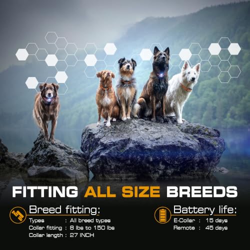 Image of INVIROX Ultra K9 Shock Collar for Large Dogs with 124 Training Levels
