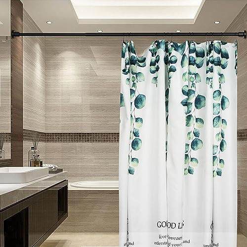 Image of Artiwell Heavy Duty Shower Rod, Adjustable Shower Curtain Rod, Expandable 47-84 Inch, Permanent Mount Shower Rod, Never Rust Stainless Steel For Window Curtain and Closet, Matte Black