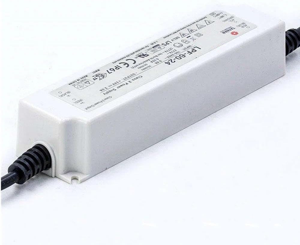 LPF-60-42 LED Power Supply, 60W AC/DC Driver, 42V 1.43A Constant Voltage & Current, IP67 Waterproof, 90-305VAC Input, for LED Panel/Tunnel/Flood Lights, Outdoor & Industrial Lighting