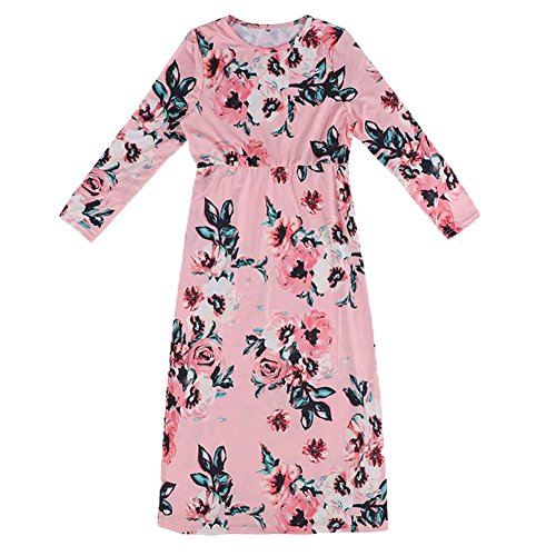 Girl Floral Maxi Dress with Pockets Sleeves Long Holiday Dress2