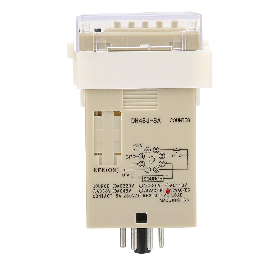 LCD Digital Electronic Counter Delay Time Relay with Case for Factory Production Workshops (12VAC/DC)