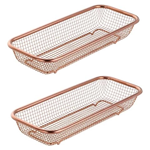 Buy Go! Kitchen Drawer Organizer, BuyGo Stainless Steel Storage Container Rose Gold Metal Cabinet Storage Basket for Holding Cover