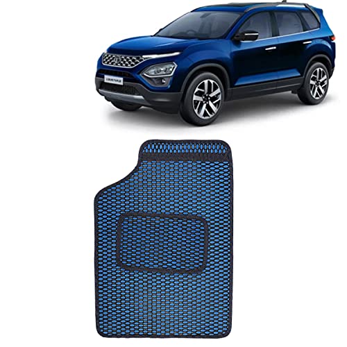 Image of Kingsway Dotted Design Car Floor Foot Mats Universal Fit for Tata Safari, Model Year : 2021 Onwards, Water and Dustproof, Color Blue, Set of 5 Pieces