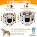 LOVPET® Welpenlaufstall drinnen draußen Welpenauslauf Hunde-Käfig Oxford-Gewebe Tier-Laufstall Kleintier Katzen Freigehege Rahmen PVC-Rohr mit Tasche, 3X Kauknochen & 10 Pad, M 72x72x43cm, Grau