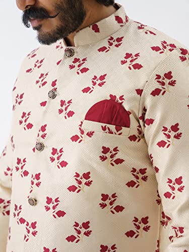 Image of Mens Red Indo Western Set (X-Large, Red)