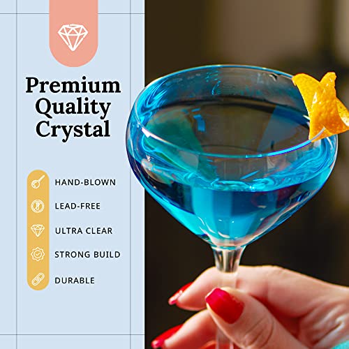 Nick And Nora Cocktail Glasses – Coupe Glasses Set Of 4 (5.7 Oz) – Martini Glasses For Any Drink – Elegant Manhattan Glasses For Hosting Parties – Hand-Blown Lead-Free Crystal Cups #TOP3