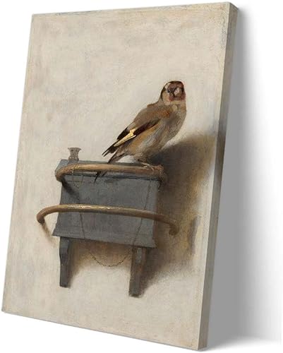 Póster de The Goldfinch - Póster vintage de pájaros, cuadro famoso, arte de pared, póster de la edad de oro holandesa, lienzo retro para sala de