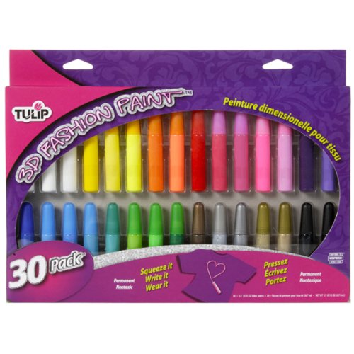 Tulip 28140 Dimensional Fabric Paint, Slick, 30-Pack