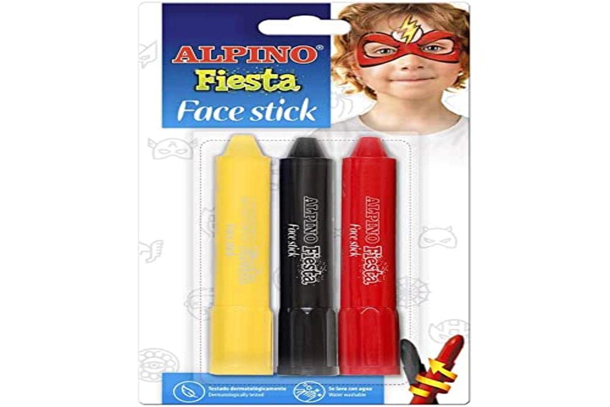 Barra de maquillaje alpino fiesta face stick super heroes blister de 3 unidades colores surtidos