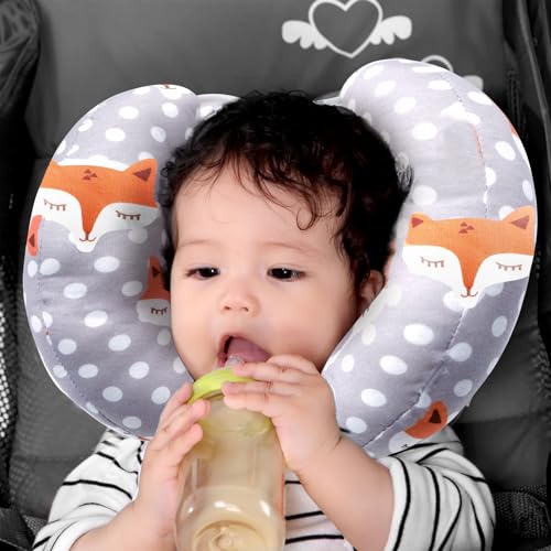 KAKIBLIN Baby Head Neck Support Pillow, 2 in 1 Banana Neck Pillow for Baby, Travel Pillow for Stroller Neck Support for Newborn, Adjustable Pillow for Head - Thumbnail 2