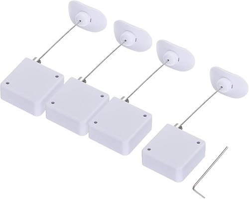 MECCANIXITY Cerradura de cable retráctil con adhesivo de doble cara, control remoto lento, terminal de arco de bloqueo de seguridad para TV, DVD,