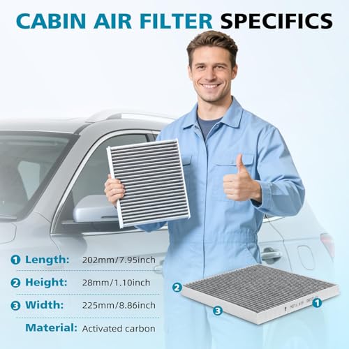 Image of CF12160 Activated Carbon Cabin Air Filter, Compatible Select Models - Replaces CAF1948P, CF3248
