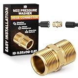 Pressure Washer Hose Coupler - M22 14mm Quick Connect, Pressure Washer Hose Connector, 4500 PSI High-Pressure, Durable Brass Construction, Leak-Proof Design, Easy to Install for Home & Commercial Use