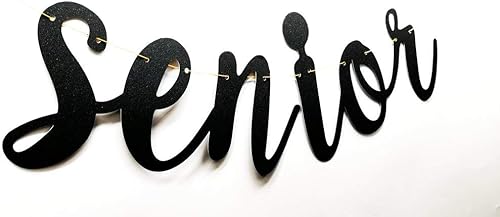 Miniatura 2 de Paity - Banderines para fiestas de graduación con purpurina negra