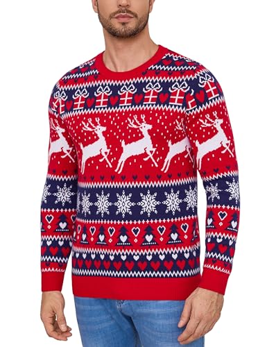 Aseniza Pullover Herren Weihnachten lustiger Weihnachtspullover Strick...