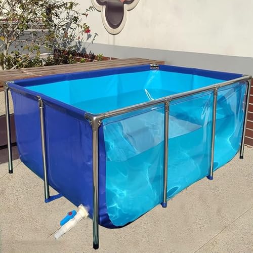 Telo flessibile in PVC per laghetto con finestra, facile da montare, ideale per uso esterno (50 x 40 x 30 cm), resistente e portatile