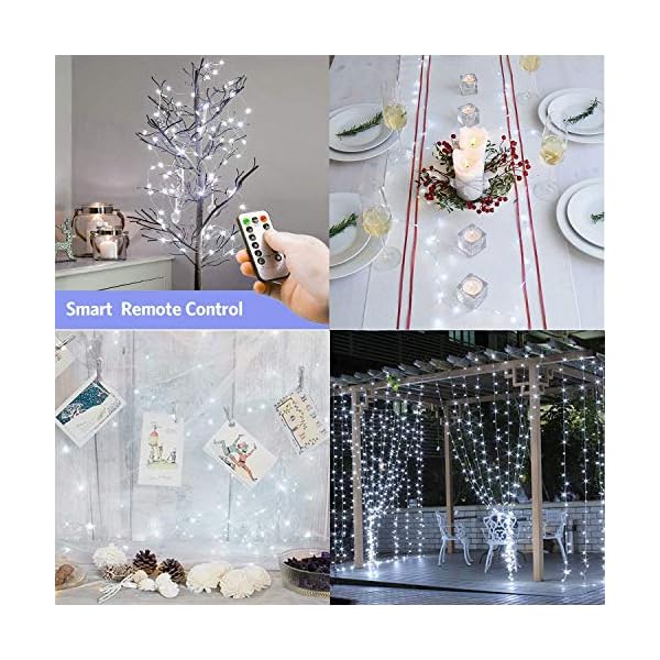 Tingmiao fairy lights 33ft 100 led string lights battery operated with remote waterproof copper wire lights for indoor decorative lights - image 7