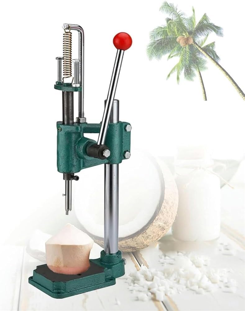 Manual Coconut Hole Opening Machine, Kitchen Tools, Coconut Opener Tool Thick Metal Base, Fruit Opener, Hand Press Driller Opener for Young/Tender Coconut Fruit Shop Home Use