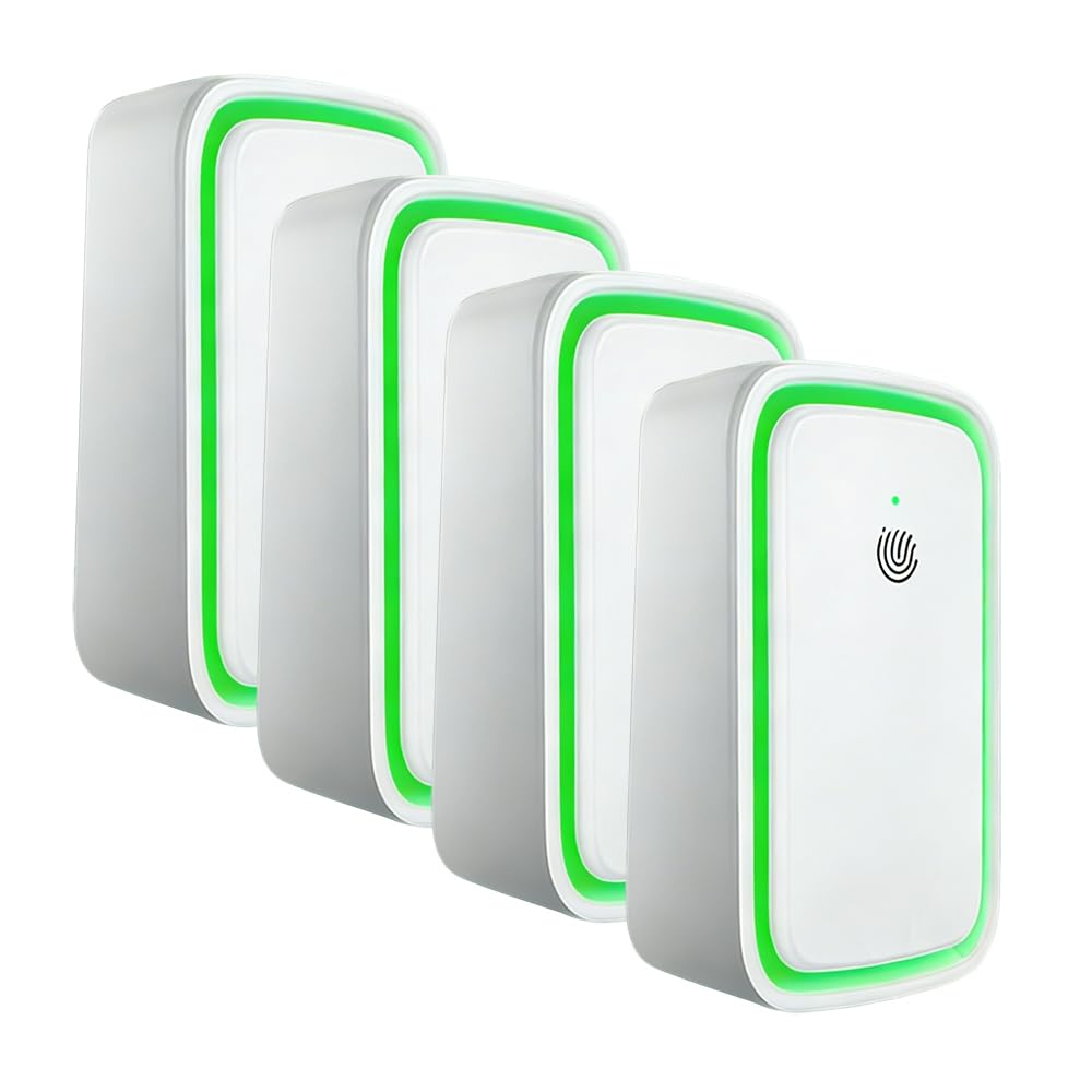 Clarifion Air Ionizer Plug-In Home Air Freshener Filterless Design for Pet & Kitchen Odor Dust Smoke - Portable for Bedroom Travel (4Pack)