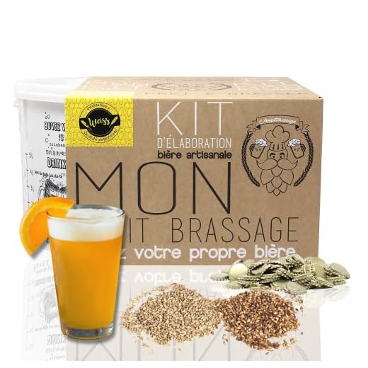 Kit Brassage 5 litres, Weissbier style allemand - Idée Cadeau - kit réutilisable - malts + houblons 100% qualité