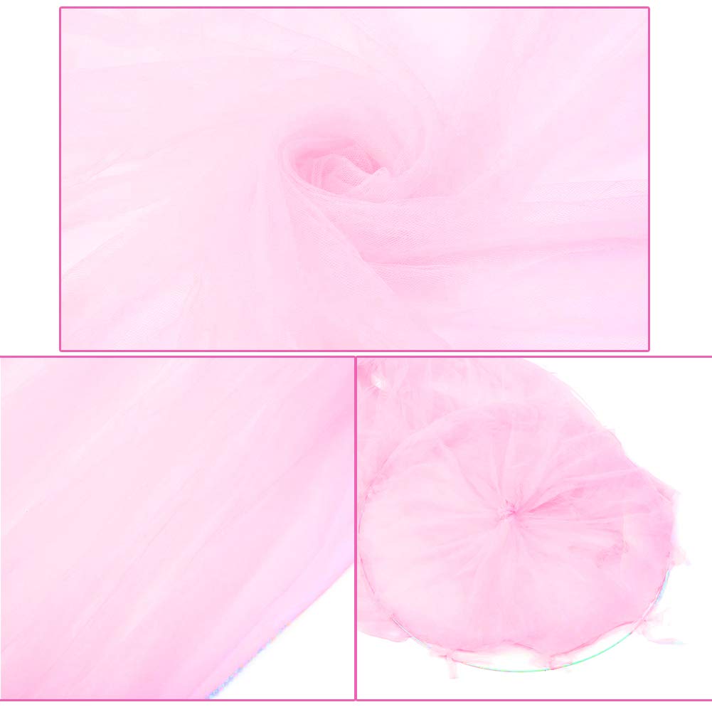 simuer Mosquito Net for Bed, Bed Canopy Curtains Princess Mosquito Net Lace Dome Bed Canopy for Children Fly Insect Protection Indoor Outdoor Decorative Height 250cm/98.4in Pink