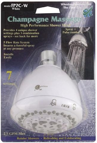 whedon products fp7c-w White, 7 Setting, Champagne Massage Shower Head