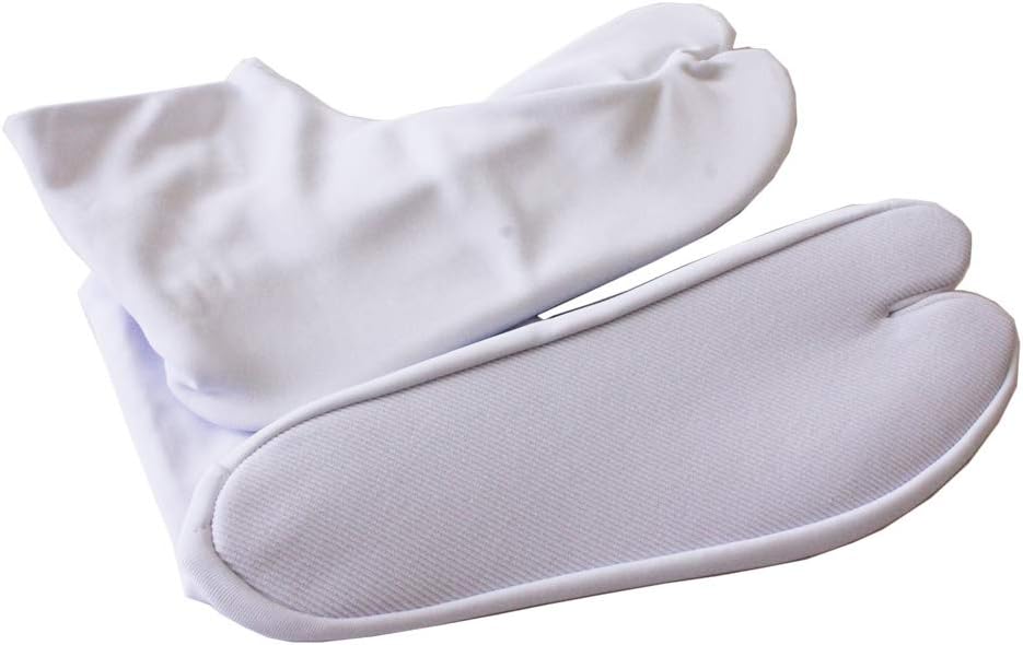 Toray Non Iron Adult Japanese Kimono Tabi Socks with 5 Kohaze Clasps White