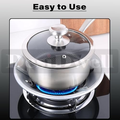 Image of Gas Saver Burner Dish, Energy Saving Gas Stove Stand, Windproof Energy Saving Stand Metal Body Pack of 2