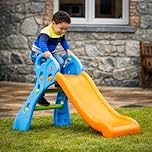Kids Indoor Outdoor Climb & Slide Playset – Toddler Plastic Playground Slide with Easy Fold Design for Backyard and Playroom
