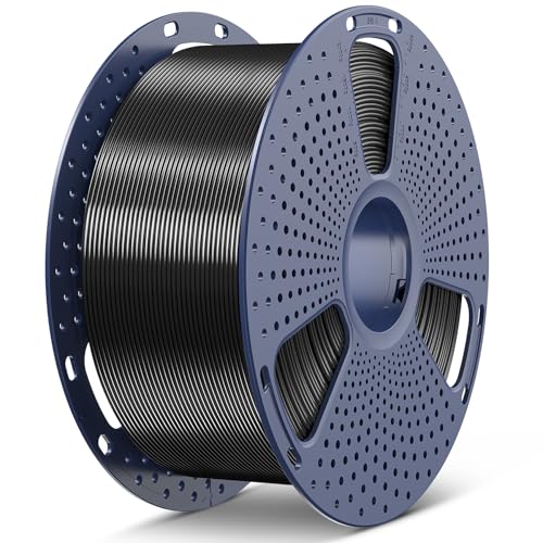 Image of SUNLU 3KG PLA+ Silk 3D Printer Filament, Large Spool(6.6lbs) Silk Filament 1.75mm, Dimensional Accuracy + /-0.02mm, 3KG /1 Spool, Black