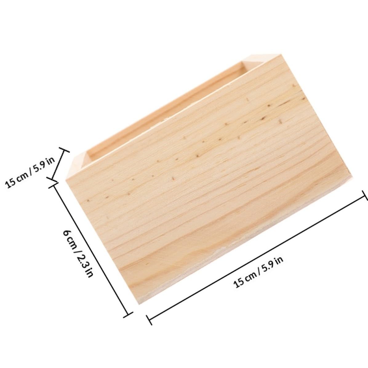 Cajas de Madera Cuadradas Multipropósito para Almacenamiento de Joyas Paquete de 4 sin Tapa Textura Resistente Color Caqui para Escritorio y Manualidades