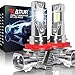 KATUR Bombilla H11 LED 16000LM 6000K Blanco, Bombilla LED H11 H8 H9 Para Faros De Coche 500% Brillo Sin Ventilador Mini Tamaño Plug And Play Kit De Conversión Halógeno Reemplazo, Paquete De 2