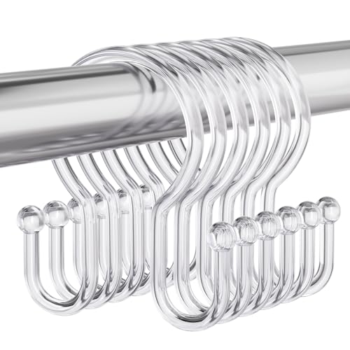 Bathway Shower Curtain Hooks, 24Pcs Plastic Shower...