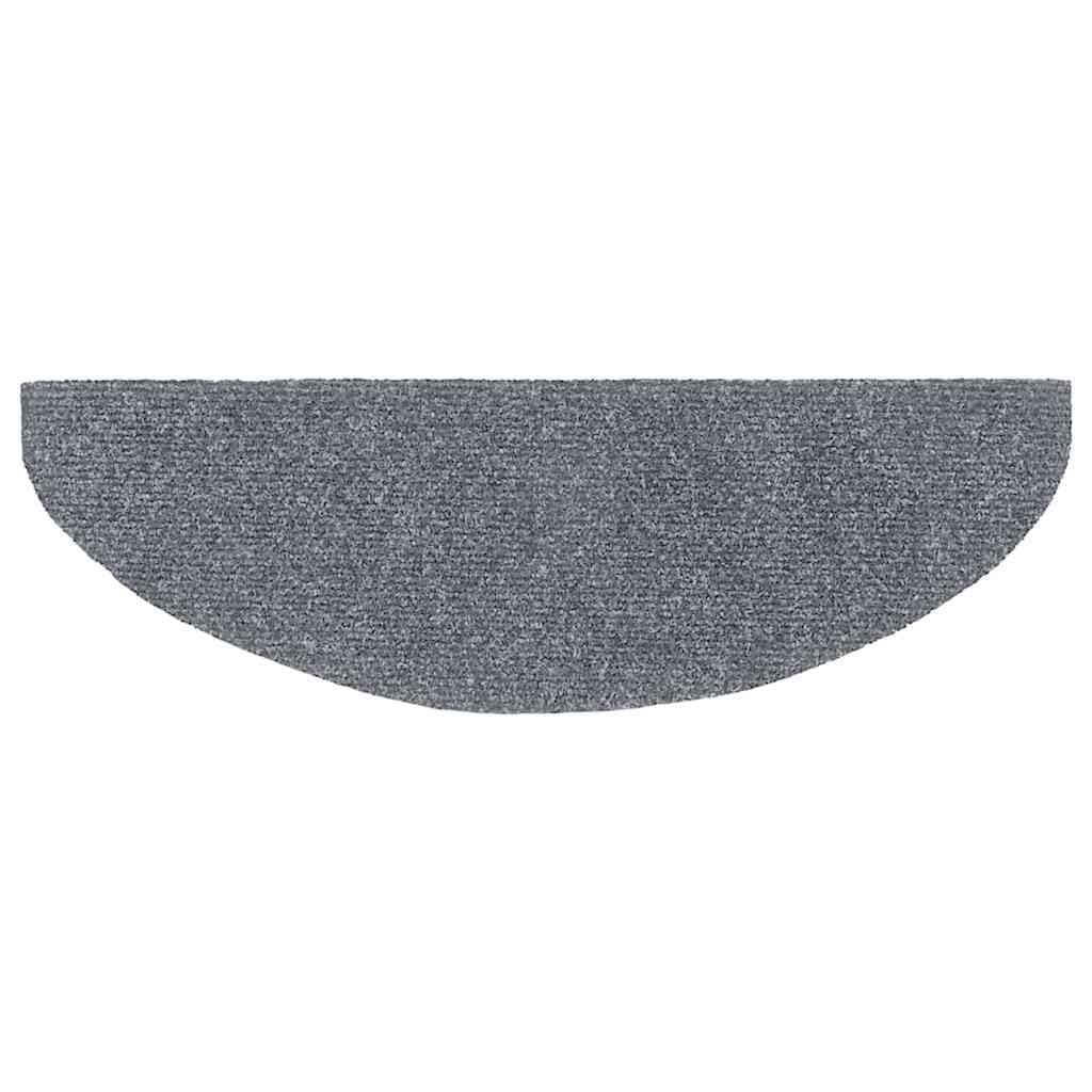 Lot de 20 tapis d'escalier autocollants - 65 x 21 x 4 cm - Gris clair - Semi-circulaires - Antidérapant - Avec protection contre les marches et le bruit - Pour escalier en bois, escalier en