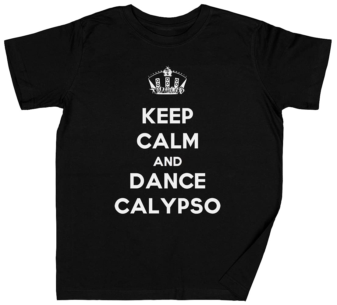 Keep Calm And Dance Calypso Czarny Dziecięca Koszulka Chłopięca Dziewczęca T-shirt Unisex Black Kid's Tee
