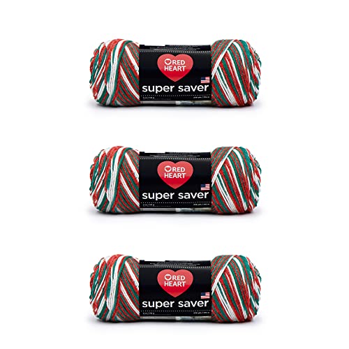 Image of Red Heart Super Saver Yarn, 3 Pack, Mistletoe 3 Count