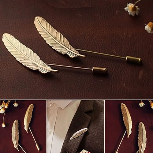 2 Leafy Lapel Pins/Wedding Brooches for Him (CO1105626G)
