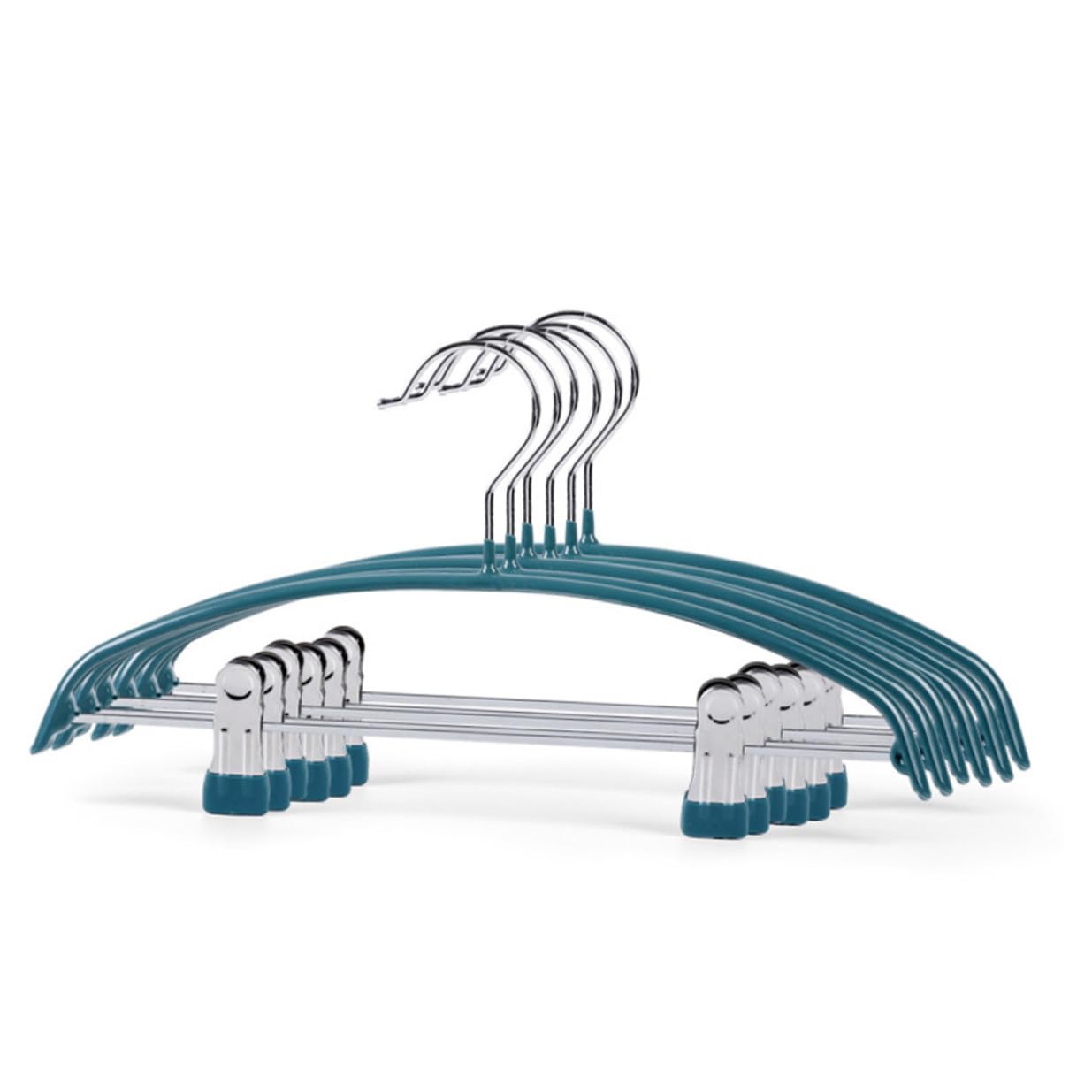 Kleiderbügel für Erwachsene PVC Halbkreisförmig mit Clips Grün