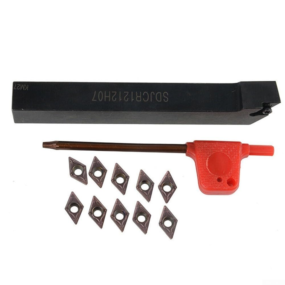 SDJCR1212H07 Barre d'alésage avec inserts en carbure DCMT0702 Outils de tournage avec boîte de rangement Inserts de fraisage indexables Outil de coupe de lame pour usinage de précision