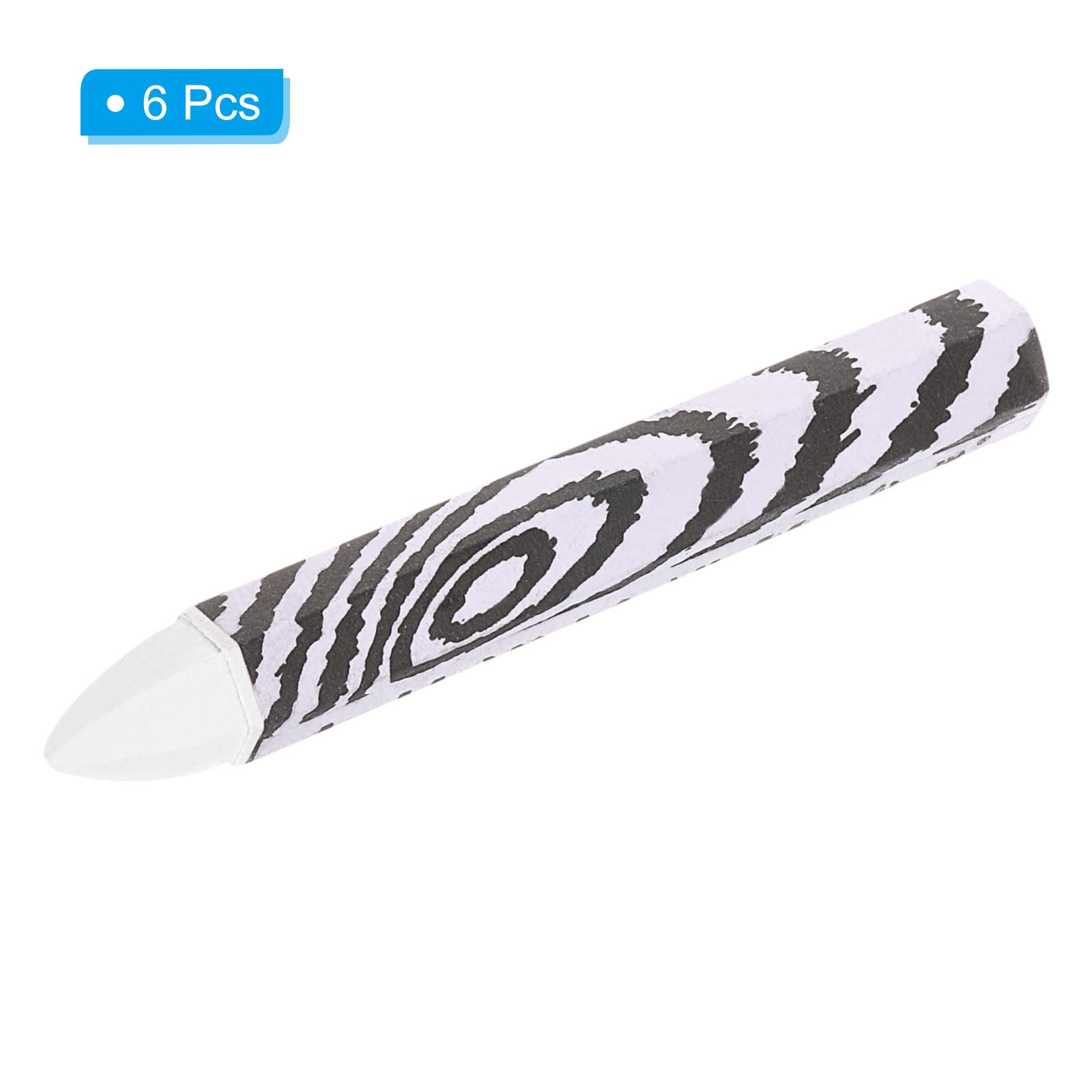 PATIKIL Lumber Marking Crayons, 6 Pack 4"x0.55" Hex Wax Tire Marker Crayons White - Image 3