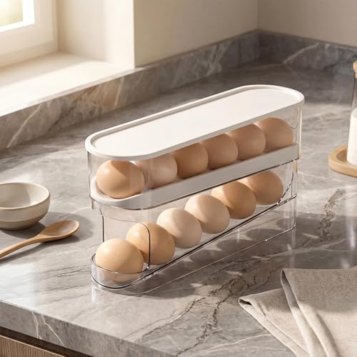 Soporte rodante para huevos de 2 niveles: optimiza el espacio de tu nevera 7