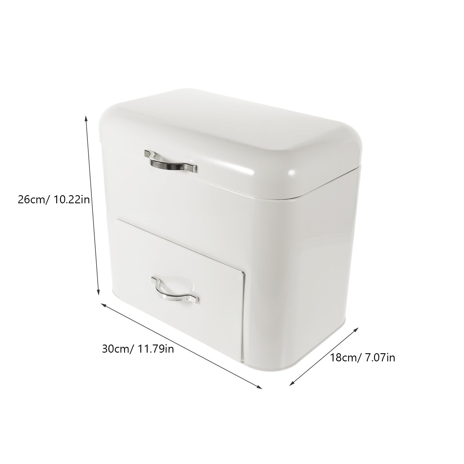 FRCOLOR Caja Espacioso y Resistente para Guardar Pan de Hierro Blanco Gran Capacidad y Diseño Retro Organizador de Alimentos para Cocina y Cafeterías