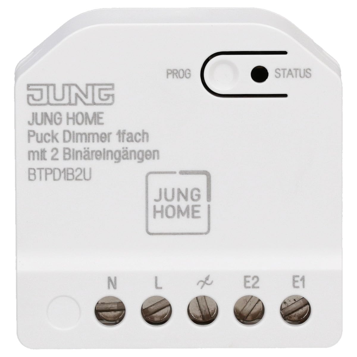 JUNG HOME BTPD1B2U Puck Dimmer Unterputz LED Universal-Dimmer 1-fach | mit 2 Binäreingängen Bluetooth