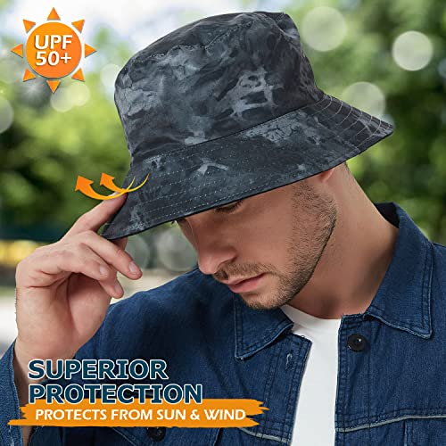 EINSKEY Reversible Camo Bucket Hat, Unisex UPF 50+ Cotton Sun Hat for Outdoor Beach Travel Golf Safari Fishing Travelling Hiking - Image 4