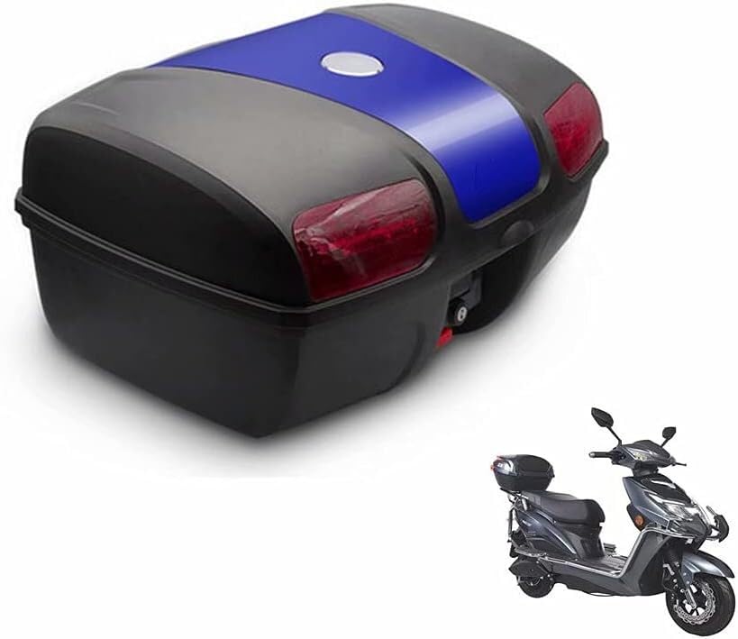 Coffre de moto universel avec plaque de fixation et top case arrière noir